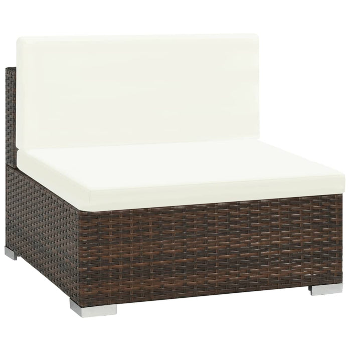 Set Divani da Giardino 6 pz con Cuscini in Polyrattan Marrone cod mxl 34621