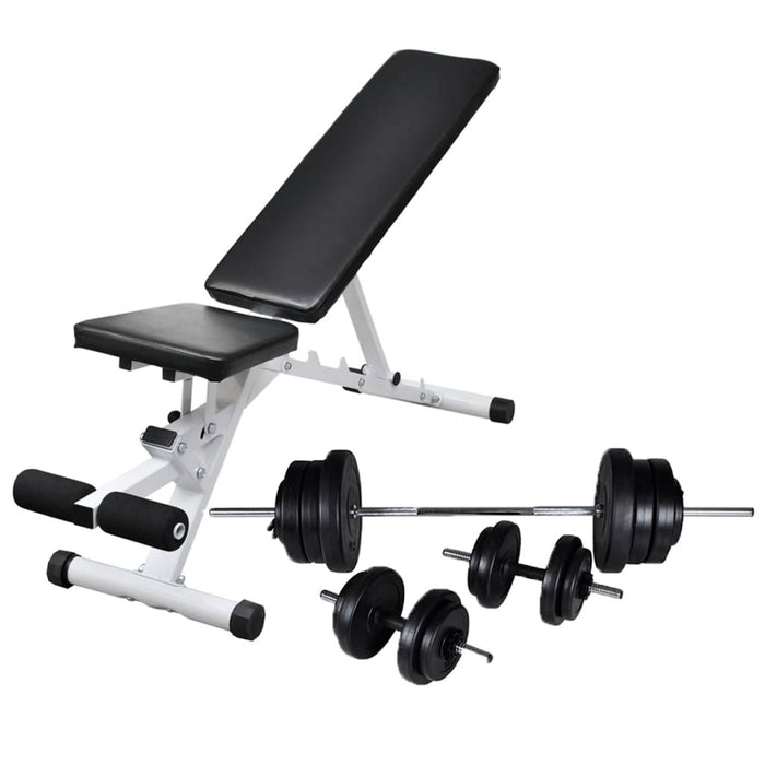 Panca da Palestra con Bilanciere e Set di Manubri 60,5 kg cod mxl 54053