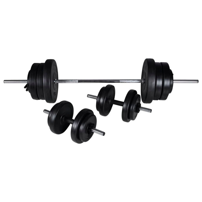 Panca da Palestra con Bilanciere e Set di Manubri 60,5 kg cod mxl 54053