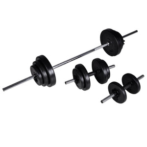 Panca da Palestra con Bilanciere e Set di Manubri 30,5 kg cod mxl 54517