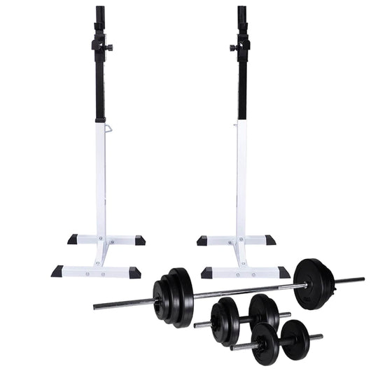 Stazione per Squat con Bilanciere e Set di Manubri da 30,5 kg cod mxl 54055