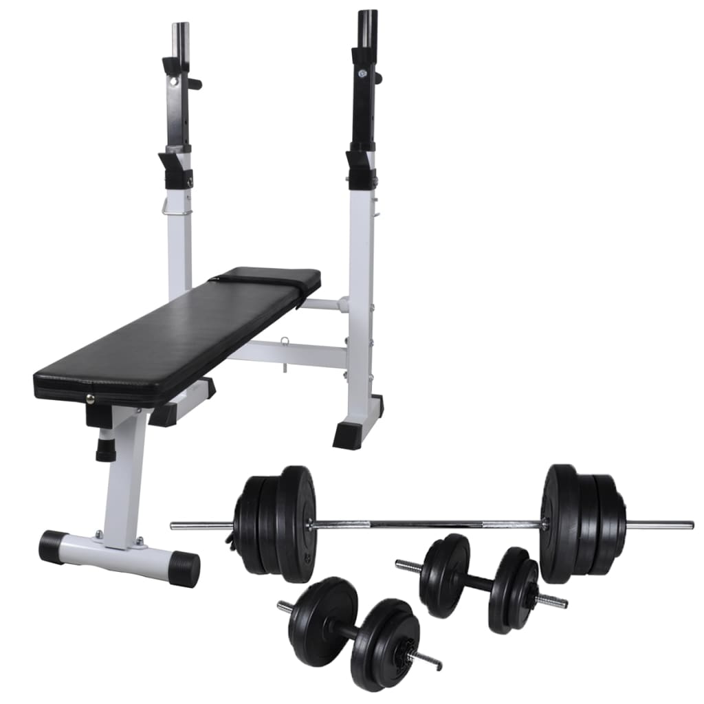 Panca Reclinabile con Rack Bilanciere e Set Manubri 60,5 kg 275361