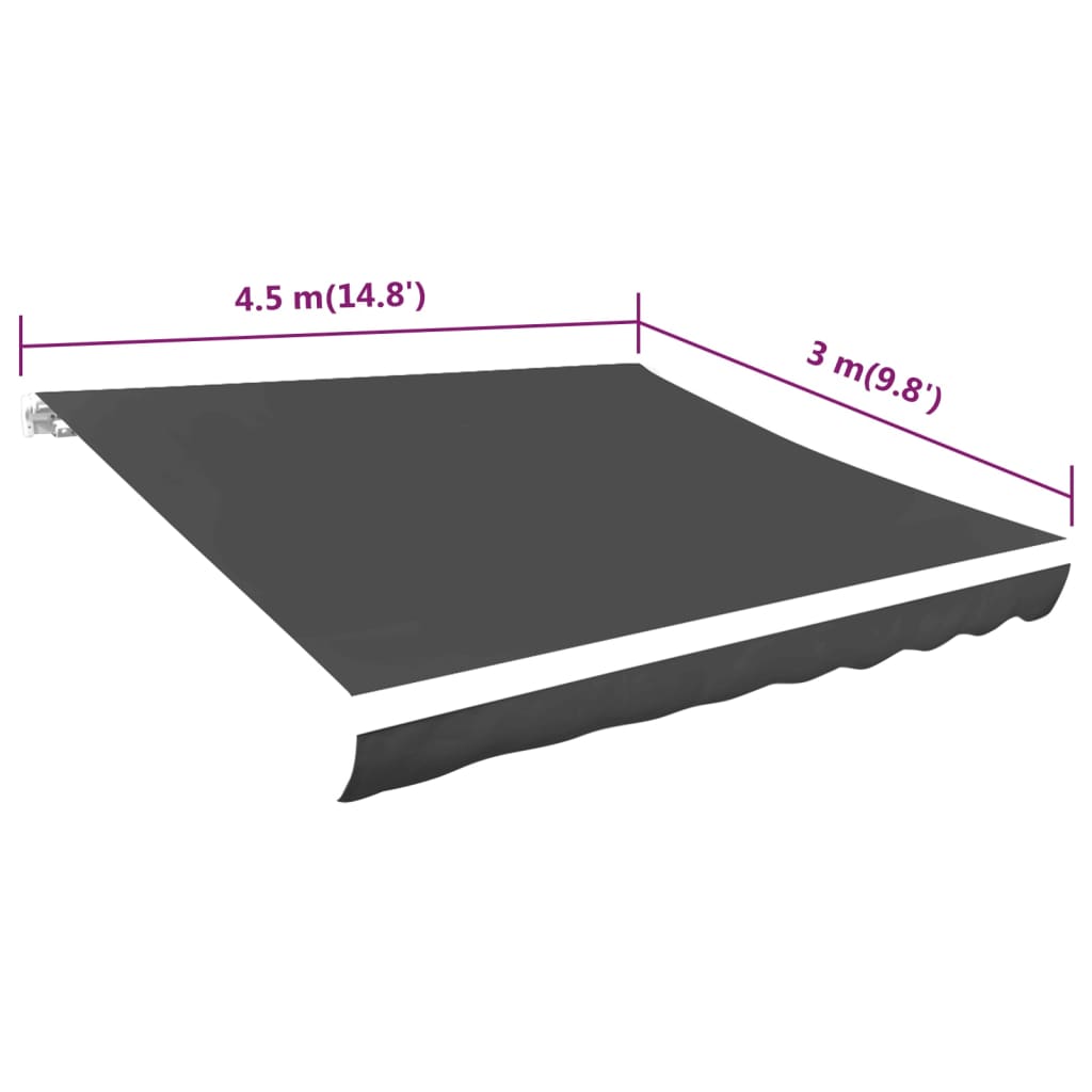 Tendone Parasole in Tela Antracite 450x300 cm cod mxl 5921