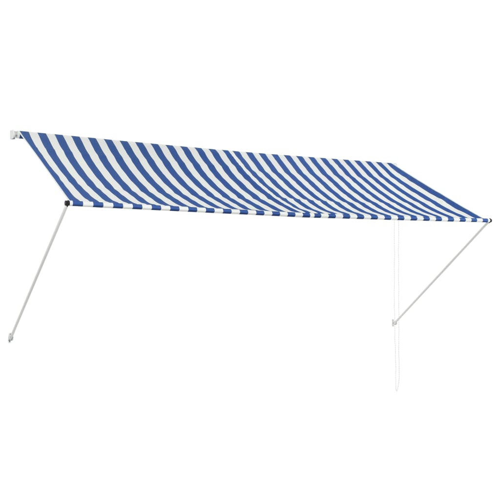 Tenda da Sole Retrattile 300x150 cm Blu e Bianco 143749