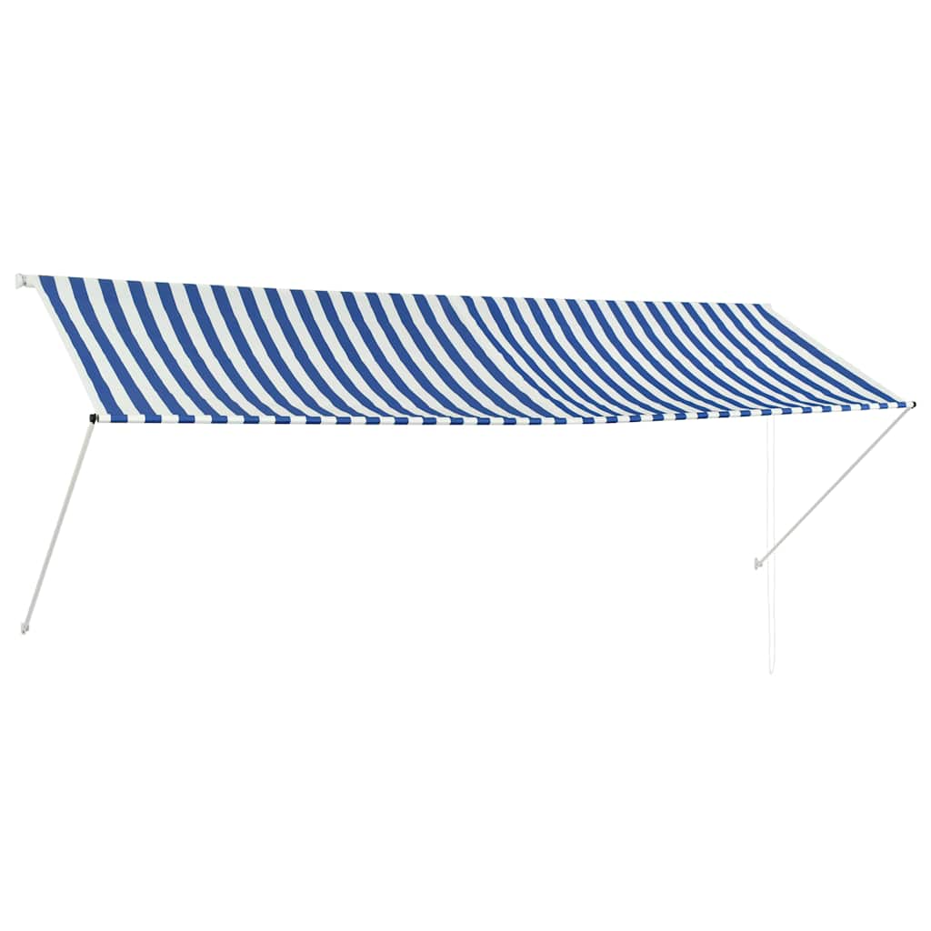 Tenda da Sole Retrattile 350x150 cm Blu e Bianco 143750