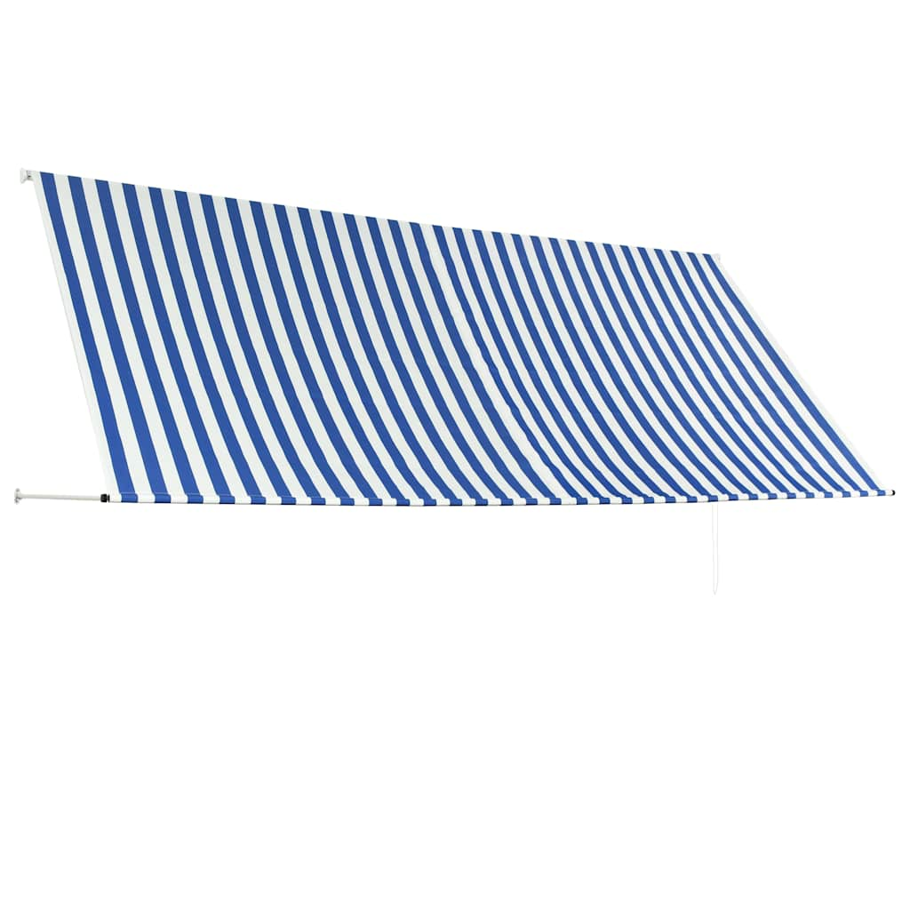 Tenda da Sole Retrattile 350x150 cm Blu e Bianco 143750