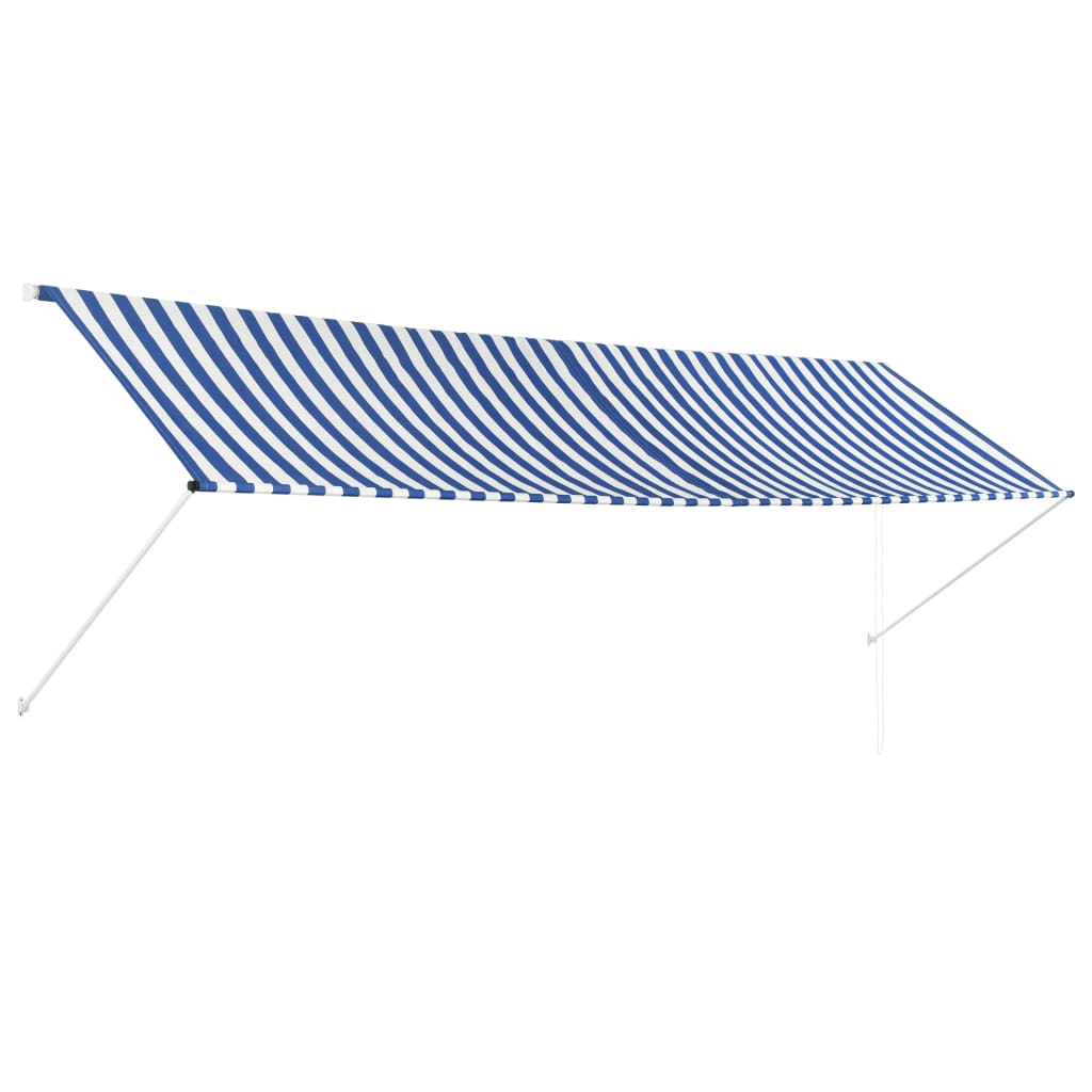 Tenda da Sole Retrattile 400x150 cm Blu e Bianco cod mxl 18855