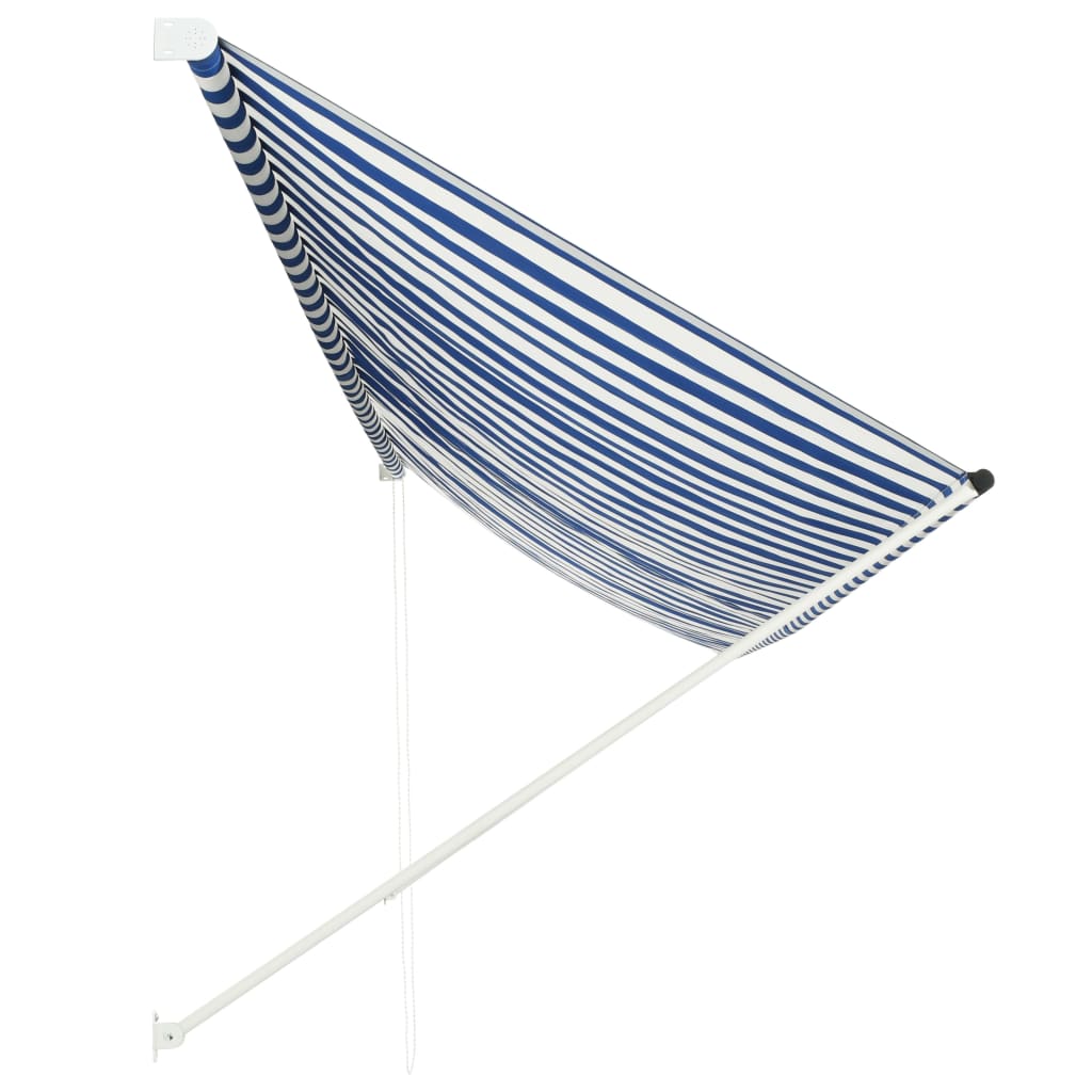 Tenda da Sole Retrattile 400x150 cm Blu e Bianco cod mxl 18855