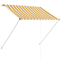 Tenda da Sole Retrattile 150x150 cm Giallo e Bianco 143752