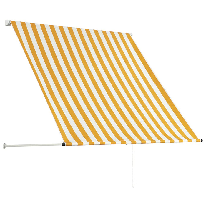 Tenda da Sole Retrattile 150x150 cm Giallo e Bianco 143752