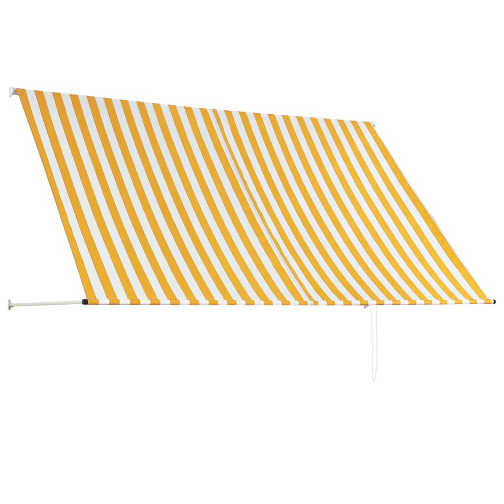 Tenda da Sole Retrattile 250x150 cm Giallo e Bianco