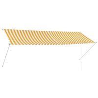 Tenda da Sole Retrattile 350x150 cm Giallo e Bianco