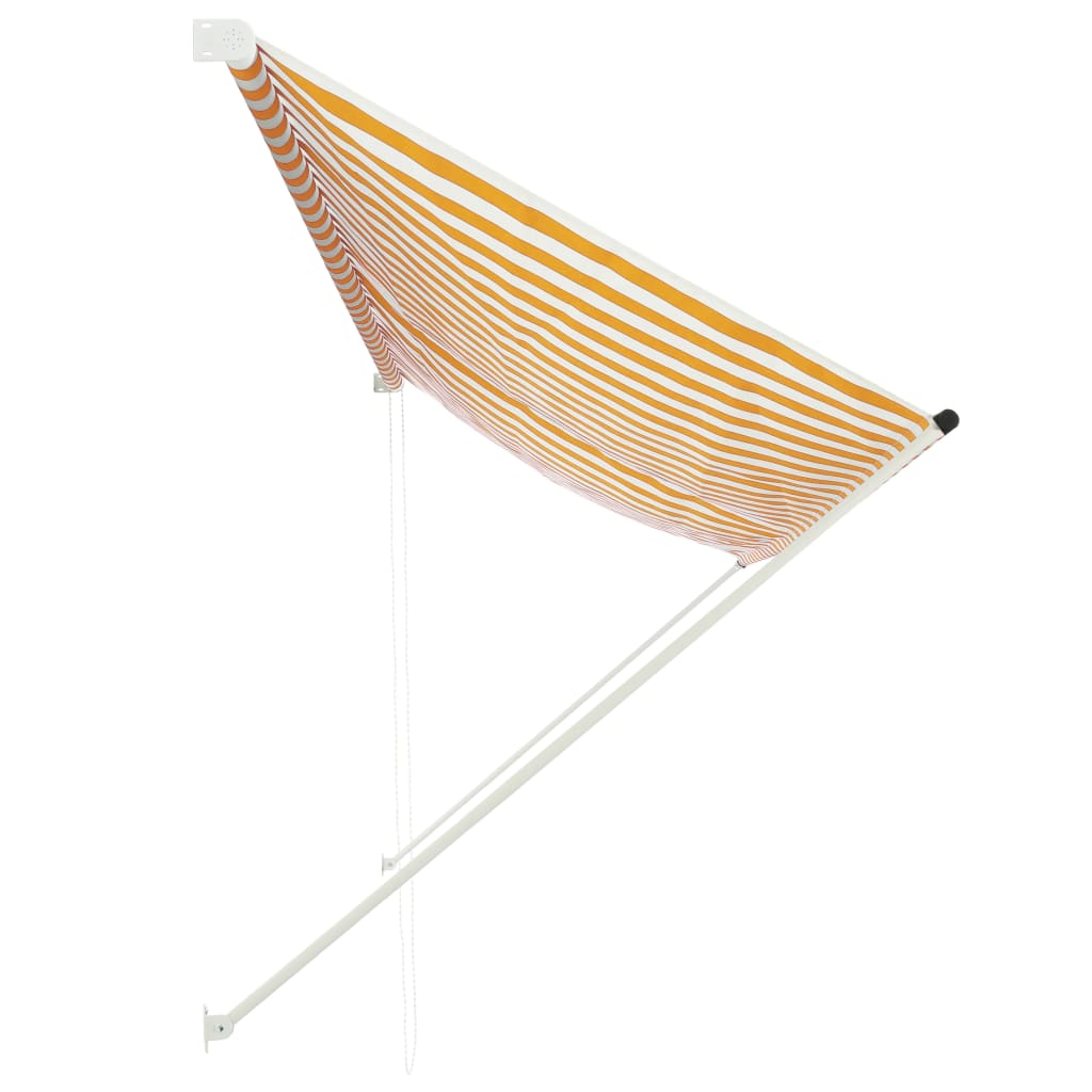 Tenda da Sole Retrattile 350x150 cm Giallo e Bianco