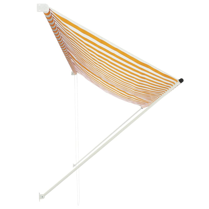 Tenda da Sole Retrattile 350x150 cm Giallo e Bianco