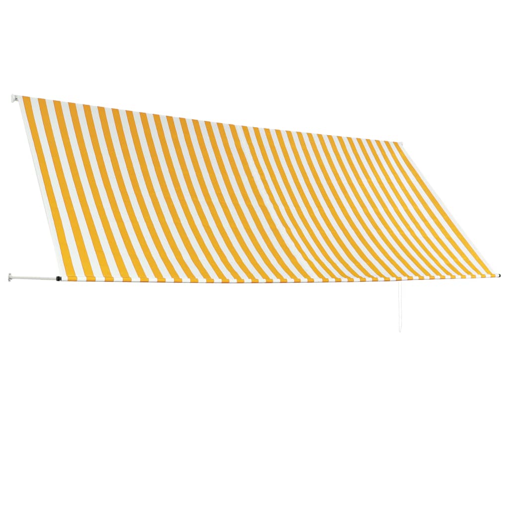 Tenda da Sole Retrattile 350x150 cm Giallo e Bianco