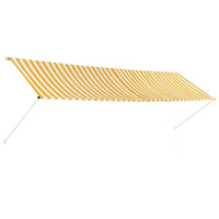 Tenda da Sole Retrattile 400x150 cm Giallo e Bianco