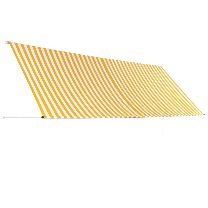 Tenda da Sole Retrattile 400x150 cm Giallo e Bianco