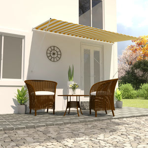 Tenda da Sole Retrattile 400x150 cm Giallo e Bianco