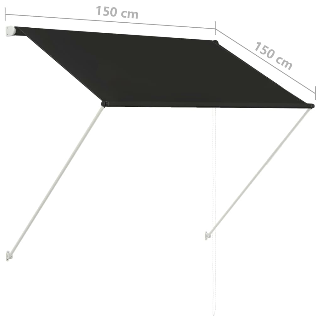 Tenda da Sole Retrattile 150x150 cm Antracite cod mxl 13779