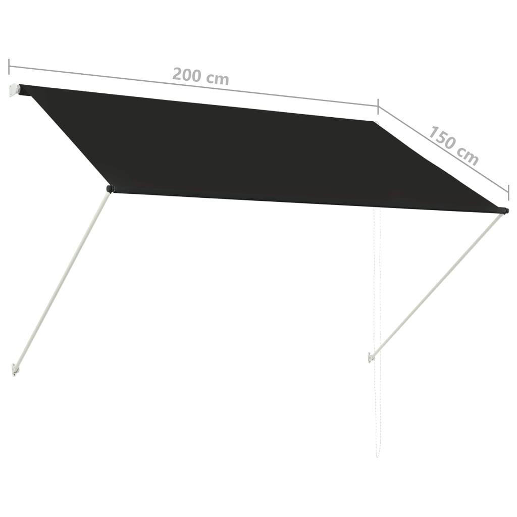 Tenda da Sole Retrattile 200x150 cm Antracite cod mxl 9982