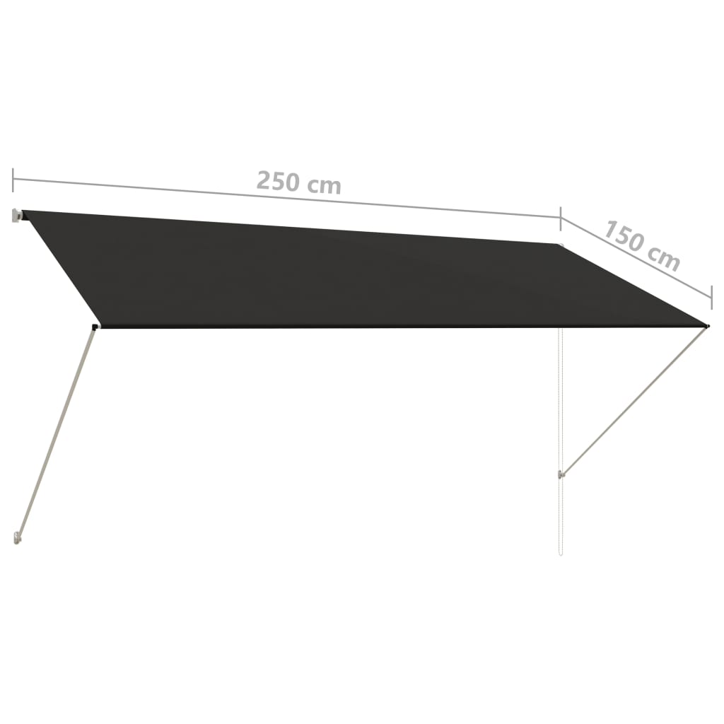 Tenda da Sole Retrattile 250x150 cm Antracite cod mxl 11577