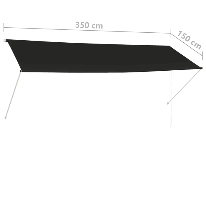 Tenda da Sole Retrattile 350x150 cm Antracite cod mxl 11909