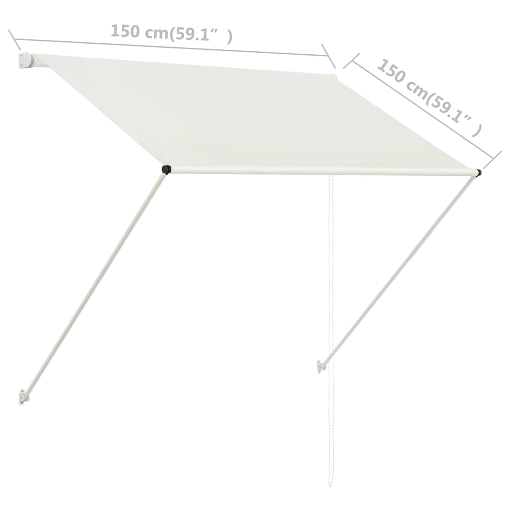 Tenda da Sole Retrattile 150x150 cm Crema 143764