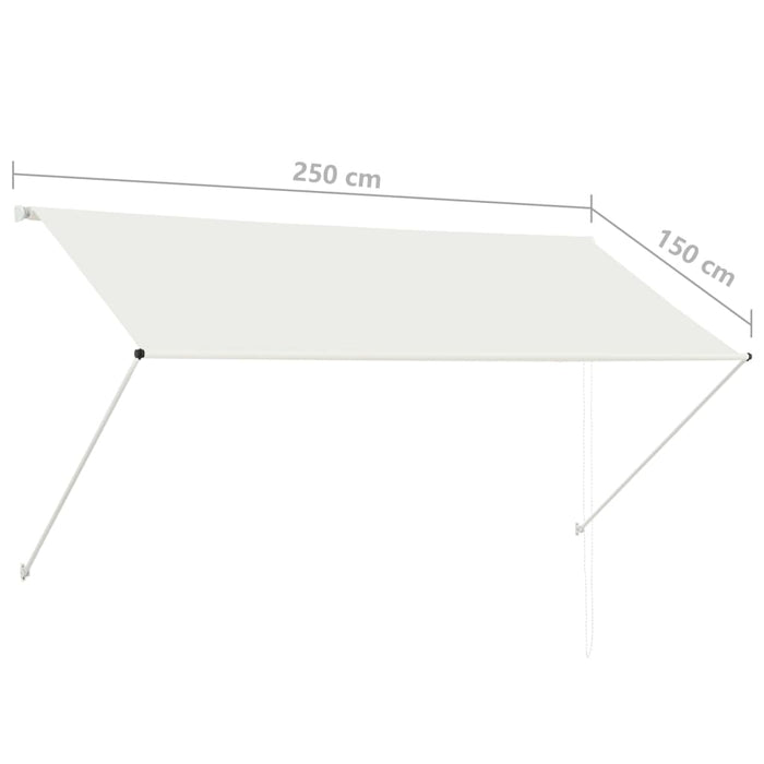 Tenda da Sole Retrattile 250x150 cm Crema 143766