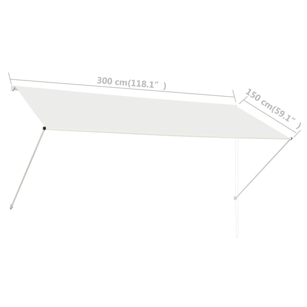 Tenda da Sole Retrattile 300x150 cm Crema cod mxl 7701