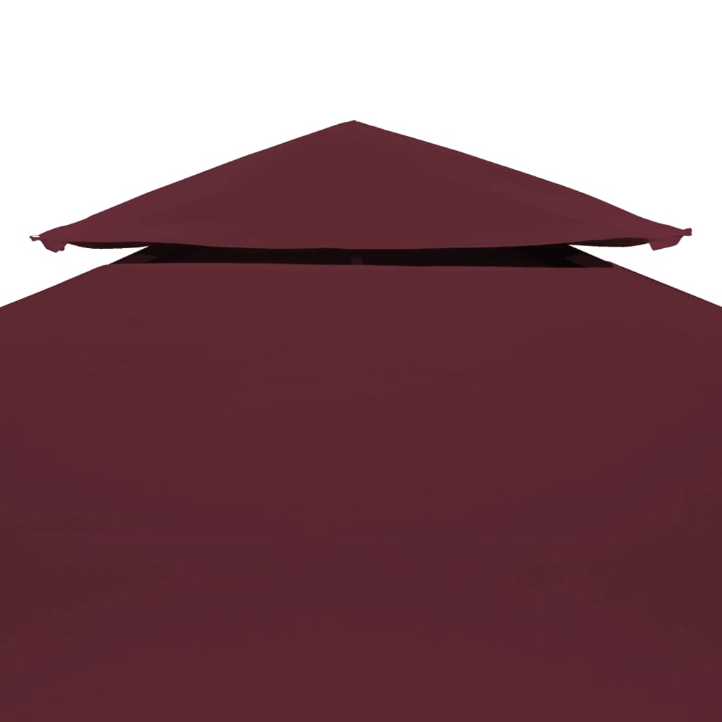 Copertura Superiore per Gazebo a 2 Strati 310g/m² 3x3m Bordeaux 44757