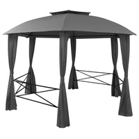 Gazebo Padiglione da Giardino con Tende Esagonale 360x265 cm cod mxl 66292