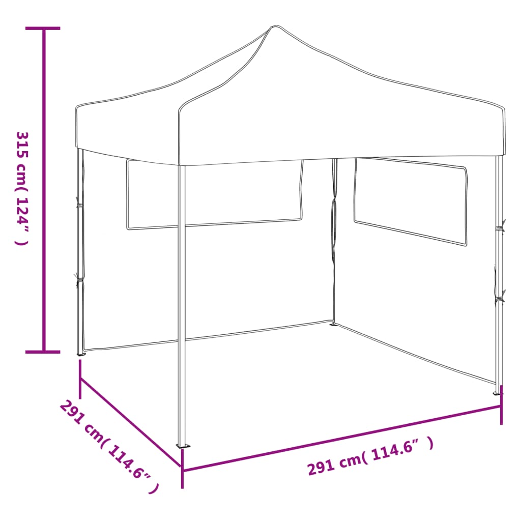 Tenda Pieghevole con 2 Pareti 3x3 m Crema 44960