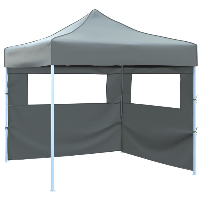 Tendone per Feste Pieghevole Pop-Up con 2 Pareti 3x3m Antracite 44965