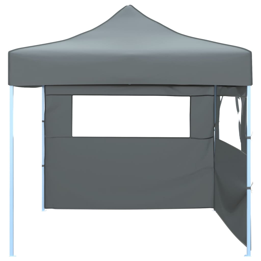 Tendone per Feste Pieghevole Pop-Up con 2 Pareti 3x3m Antracite 44965