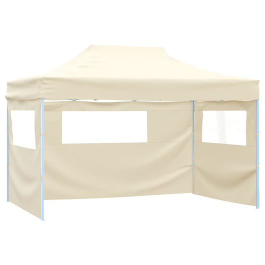 Tenda Pieghevole con 3 Pareti 3x4,5 m Crema 44972