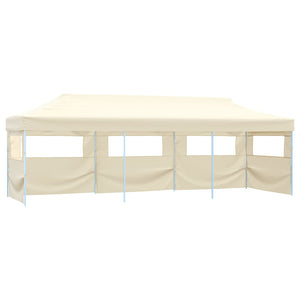 Tenda Pieghevole Pop-Up con 5 Pareti Laterali 3x9 m Crema cod mxl 66284