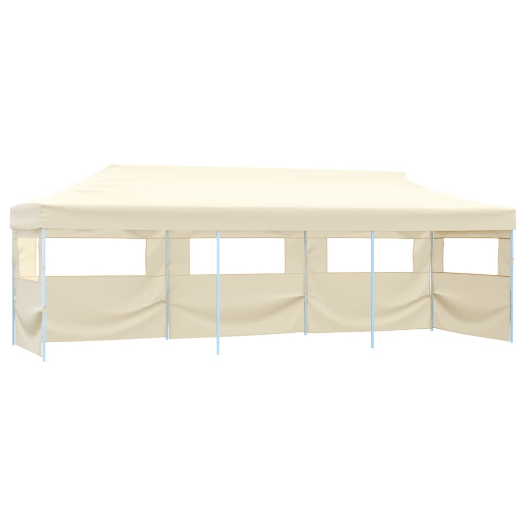 Tenda Pieghevole Pop-Up con 5 Pareti Laterali 3x9 m Crema 44975