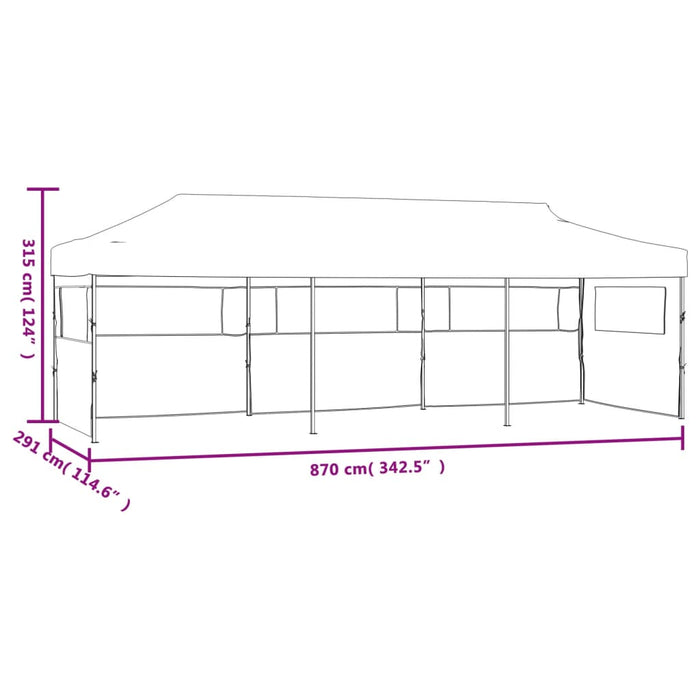 Tenda Pieghevole Pop-Up con 5 Pareti Laterali 3x9 m Crema cod mxl 66284