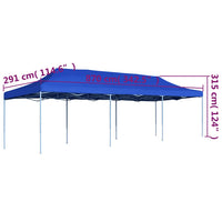 Gazebo Pieghevole Pop-Up 3x9 m Blu 44977