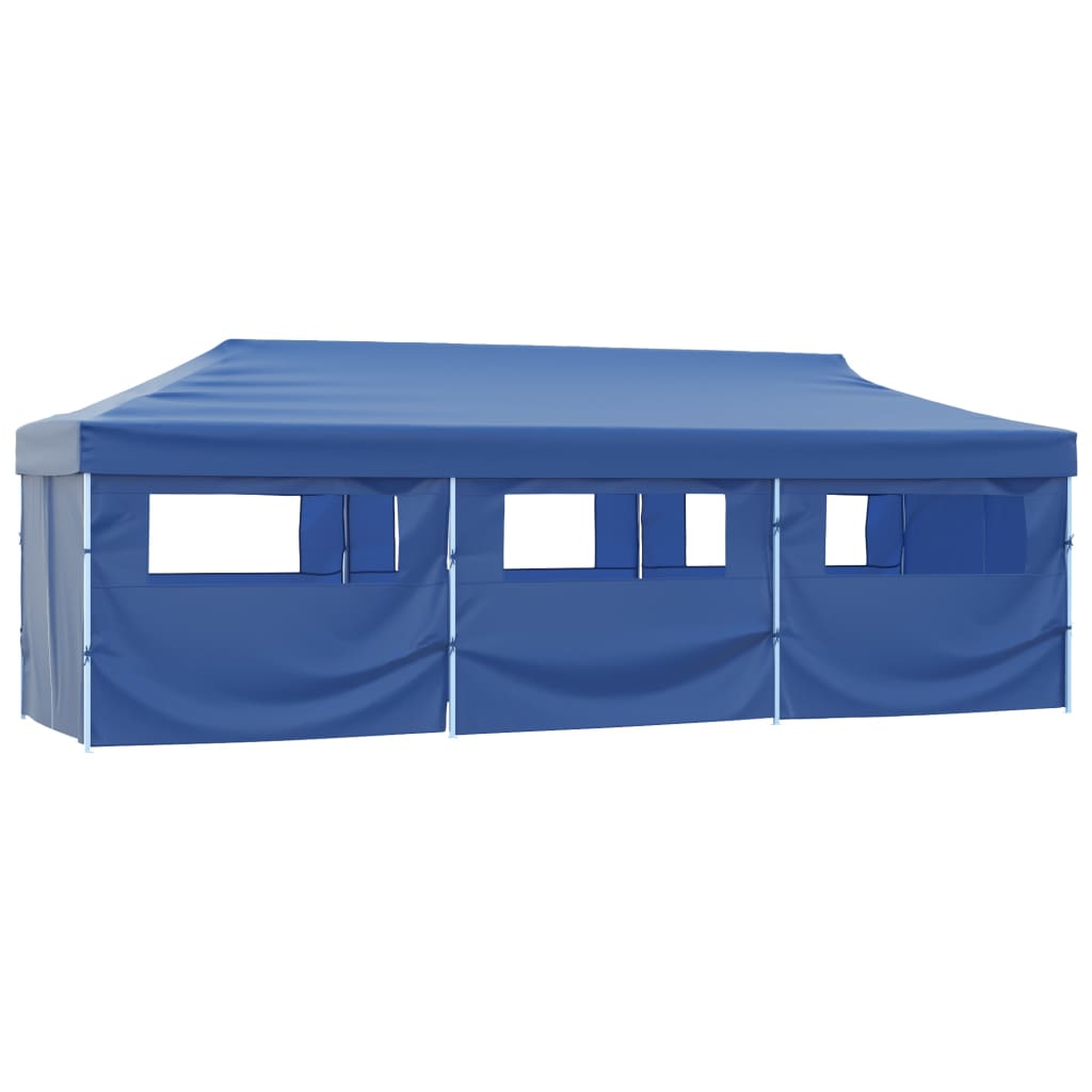 Tenda Pieghevole Pop-Up con 8 Pareti Laterali 3x9 m Blu cod mxl 65997