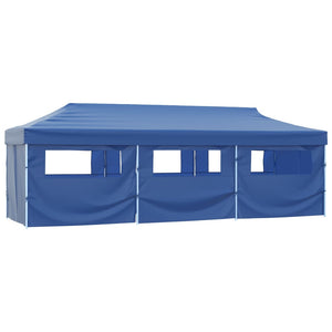 Tenda Pieghevole Pop-Up con 8 Pareti Laterali 3x9 m Blu 44979