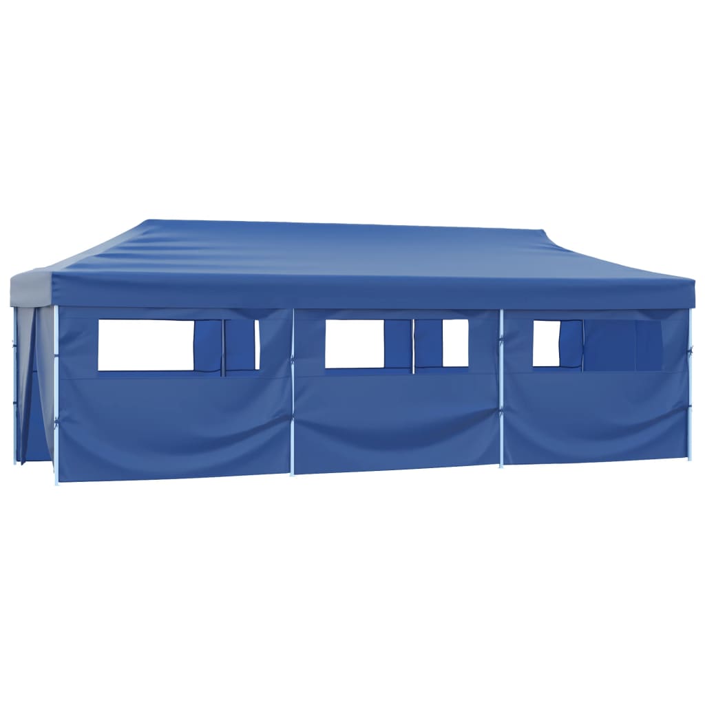 Tenda Pieghevole Pop-Up con 8 Pareti Laterali 3x9 m Blu cod mxl 65997