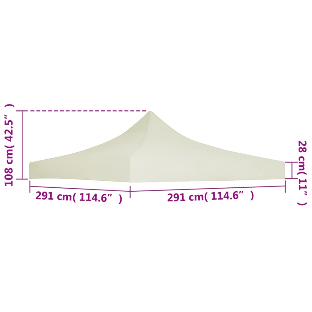 Tetto per Tendone per Feste 3x3 m Crema cod mxl 78320