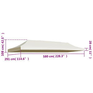 Tetto per Tendone per Feste 3x6 m Crema 44986