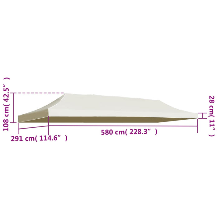 Tetto per Tendone per Feste 3x6 m Crema 44986