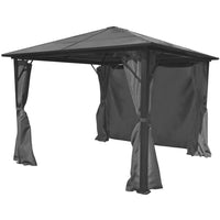 Gazebo con Tenda Antracite in Alluminio 300x300 cm 44889