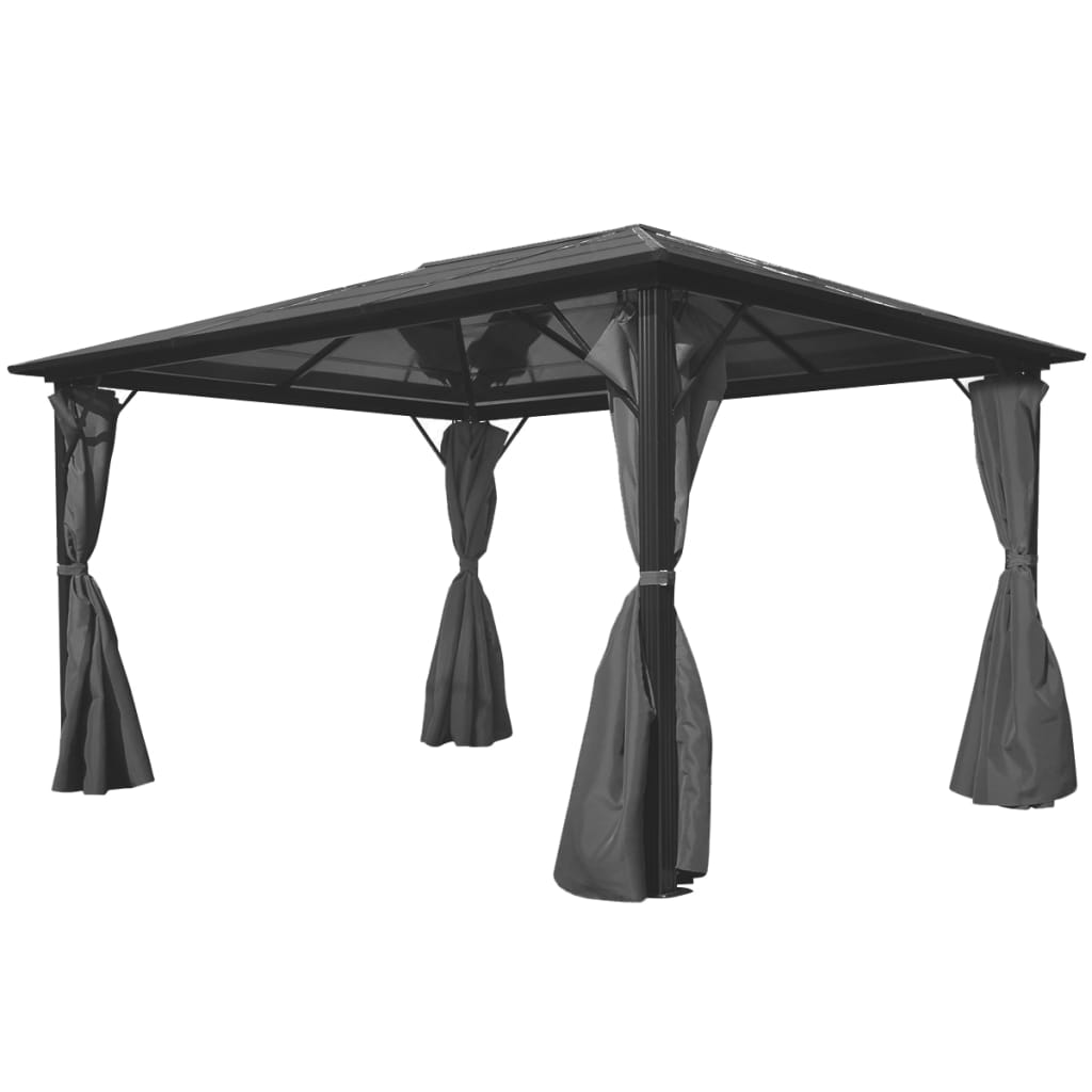 Gazebo con Tenda Antracite in Alluminio 400x300 cm cod mxl 66099