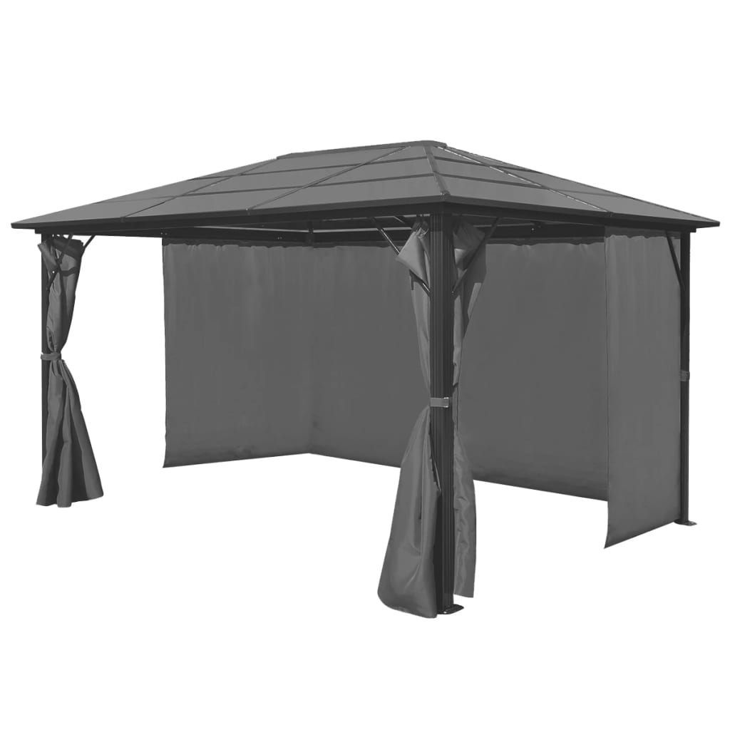 Gazebo con Tenda Antracite in Alluminio 400x300 cm cod mxl 66099