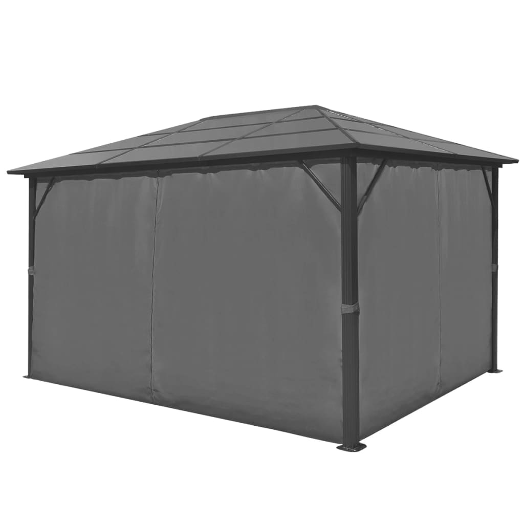 Gazebo con Tenda Antracite in Alluminio 400x300 cm cod mxl 66099