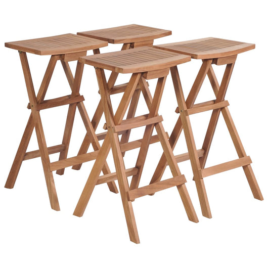 Sgabelli da Bar Pieghevoli 4 pz in Legno Massello di Teak 44728